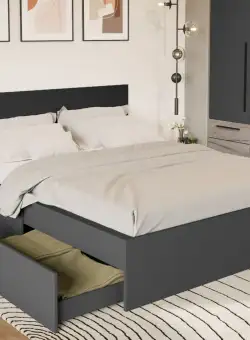 Pat Gri optional lada de depozitare 180x200 Fara lada