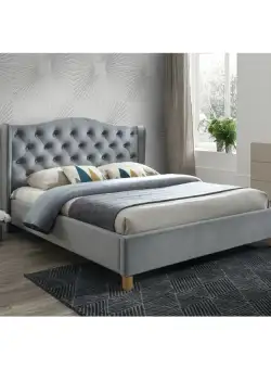 Pat tapitat Aspen velvet gri Blu14 - 160x200 cm