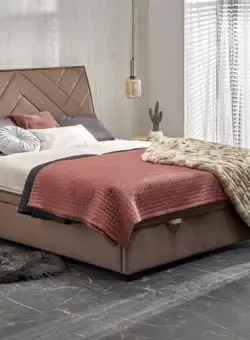 Pat tapitat Continental 1 velvet bej – 160 x 200 cm