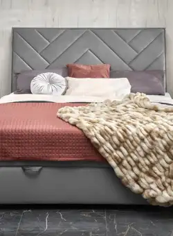 Pat tapitat Continental 1 velvet gri – 160 x 200 cm