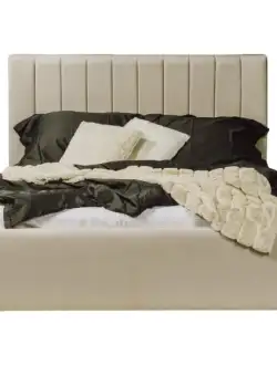 Pat Tapitat Cu Somiera Rabatabila Ravel, Crem, Dimensiune Saltea 180 x 200 Cm