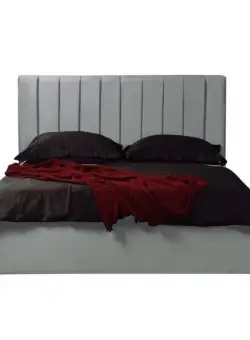 Pat Tapitat Cu Somiera Rabatabila Ravel, Gri, Dimensiune Saltea 140 x 200 Cm