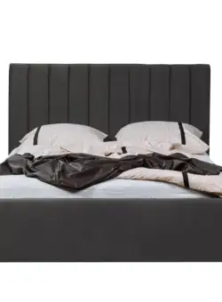 Pat Tapitat Cu Somiera Rabatabila Ravel, Negru, Dimensiune Saltea 160 x 200 Cm