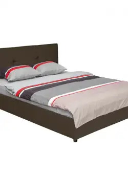 Pat tapitat ECONO I, maro inchis, 140x200 cm