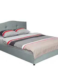 Pat tapitat ECONO II, 140x200 cm, gri verzui