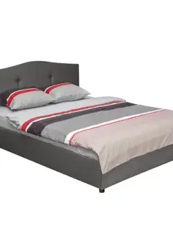 Pat tapitat ECONO II, gri inchis, 160x200 cm