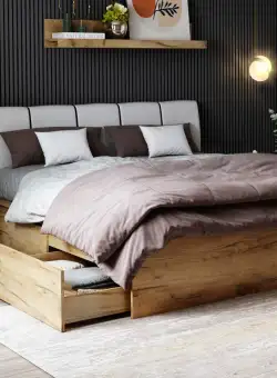 Pat Tapitat Fox optional lada de depozitare 140x200 Fara lada