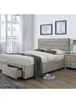 Pat tapitat stofa Kayleon bej - 160x200 cm