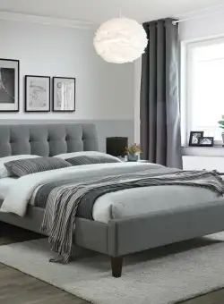 Pat tapitat stofa Samara 2 Gri – 160×200 cm