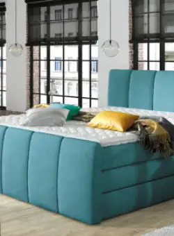 Pat tapitat tip boxspring Fresco – 160/200, L222 x l169 x h111 cm