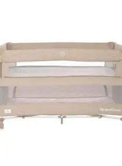 Patut pliabil Lorelli Up and Down, laterala culisanta, Fog Beige Flying Friends