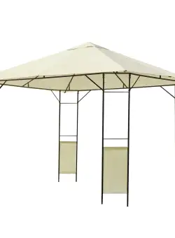 Pavilion Gazebo pentru Grădină Outsunny Alb din Metal 3x3m | Aosom Romania