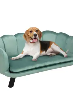 PawHut Canapea Verde pentru Câini Mijlocii-Mari, Suportă până la 32 kg, Tesatura Detasabila și Lavabilă, Confort Superior | Aosom Romania