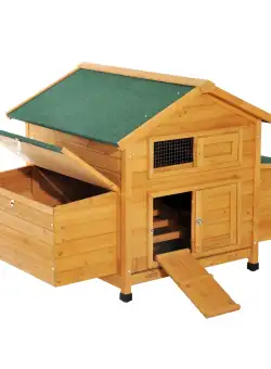 PawHut Cotet Cusca pentru Gaini Impermeabil de Gradina in Lemn 150x100x96.5 cm | Aosom Ro