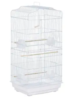 PawHut Cusca Albă pentru Păsări, Spațioasă, cu Accesorii Incluse, 46.5x35.5x92cm | Aosom Romania