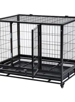 PawHut Cusca Boxa pentru Caini tarc pentru Intern Extern cu Rotite | AOSOM RO