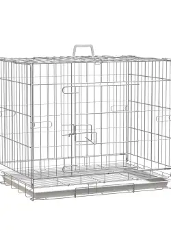 PawHut Cusca Caini Pliabilă din Oțel cu Ușă Blocabilă și 4 Roți pentru Ușurință în Mișcare | Aosom Romania