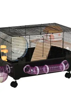 PawHut cusca hamsteri, cu mai multe niveluri, 60x35x38.5cm | AOSOM RO