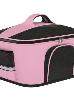 PawHut Geantă de Transport pentru Pisici și Câini cu 2 Uși cu Fermoar, Sac cu Buzunare și Pernă, 50x35x36cm, Roșu | Aosom Romania