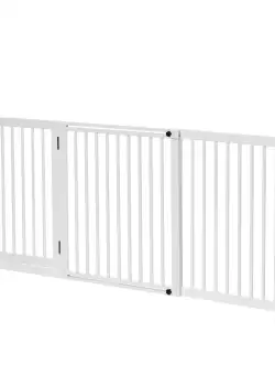 PawHut Poartă Lemn Reglabilă Animale Companie Gard Independent Ușă Hol | Aosom Romania