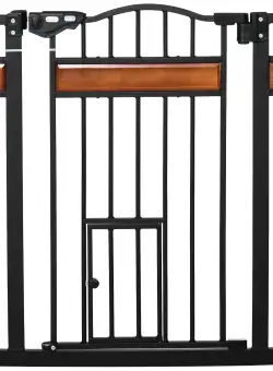 PawHut Portita pentru Caini Extensibila, 74-80 cm Inchidere Automata, Negru | Aosom Ro