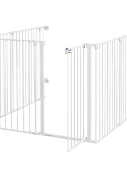 PawHut Tarc pentru Caini Pliabil Metalic pentru Iepuri cu Usa Interior si Exterior 90 x 123 x 102 cm Alb | Aosom Romania