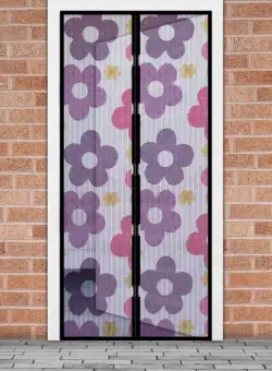 Perdea anti-tantari pt. usi cu inchidere magnetica, 100 x 210 cm , zFlori colorate,