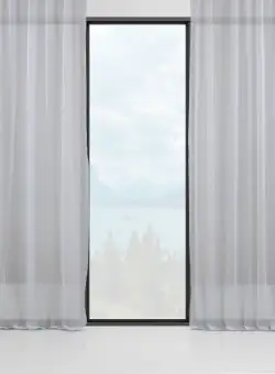 Perdea transparentă Rustic 2, Alb, 140x175 cm