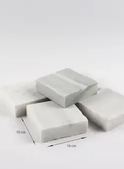 Piatra Cubica Marmura Kavala Neslefuita, 10 x 10 x 3 cm