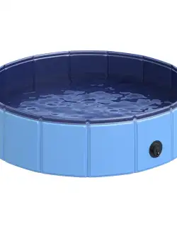 Piscina pentru Animale Domestice PawHut Pliabila, PVC, Albastra Ø80x20cm | Aosom RO
