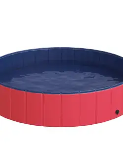 Piscina Pliabila pentru Caini PawHut, PVC,Rosu, 140x30cm (ØxH) | Aosom RO