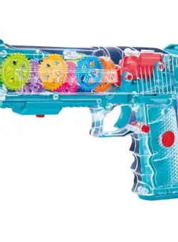 Pistol de jucarie cu sunete şi lumini, carcasa transparenta