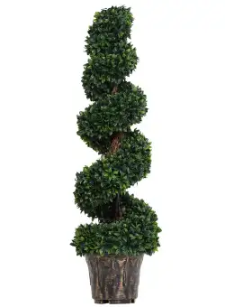 Planta Artificiala Cimisir Spiralat pentru Interior/Exterior cu Ghiveci Ф32x112cm | Aosom RO