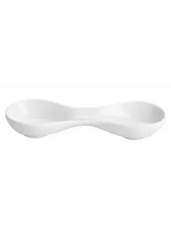 Platou oval 2 compartimente portelan alb Ionia Black&White 20.5 cm