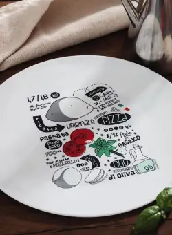 Platou servire pizza opal model reteta Bormioli Ronda 33 cm