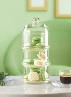 Platou sticla cu picior si capac Pasabahce Villa Patisserie