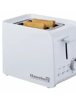 Prajitor de paine Hausberg HB-195A, 750 W, 2 felii, functie decongelare, functie reincalzire, 6 trepte putere, alb