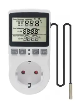 Priza Programabila Techstar® KT3100, Digital Timer, Priza Intrerupator, 230V, 16A, Programabila Timp/Temperatura, Termostat, Senzor Temperatura (1.7m)
