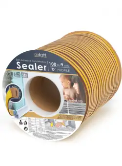 Profil izolator autoadeziv pt. ferestre si usi, profil , zD, - 100 m, maro, 9 mm