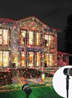 Proiector Laser Light cu lumini verzi si rosii pentru exteriorul casei
