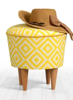 Puf Sun, Galben, 42x42x42 cm