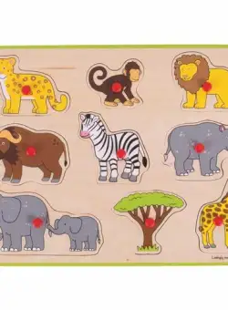 Puzzle din lemn incastru BigJigs Safari BJ258