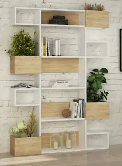 Raft de carti Niho - White, Oak