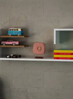 Raft de perete Akşi, Alb, 90x30x19,5 cm