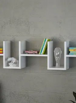 Raft de perete Ari, Alb, 130x20x19,5 cm