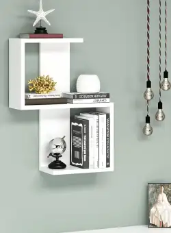 Raft de perete Octa,2 Rafturi, Alb, 30 x 60 x 17 cm