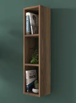 Raft de perete Under cu 3 etaje , Nuc, 22 x 90 x 19 cm