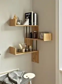 Raft de perete Vase 3 rafturi, Stejar, 60 x 110 x 60 cm