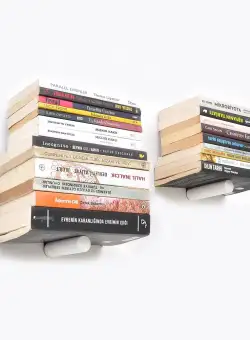 Raft decorativ de perete metalic WR042, Alb, 15x6x21 cm