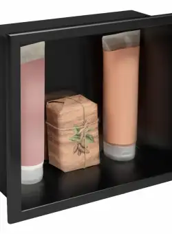 Raft incastrat pentru baie 30x30 negru mat